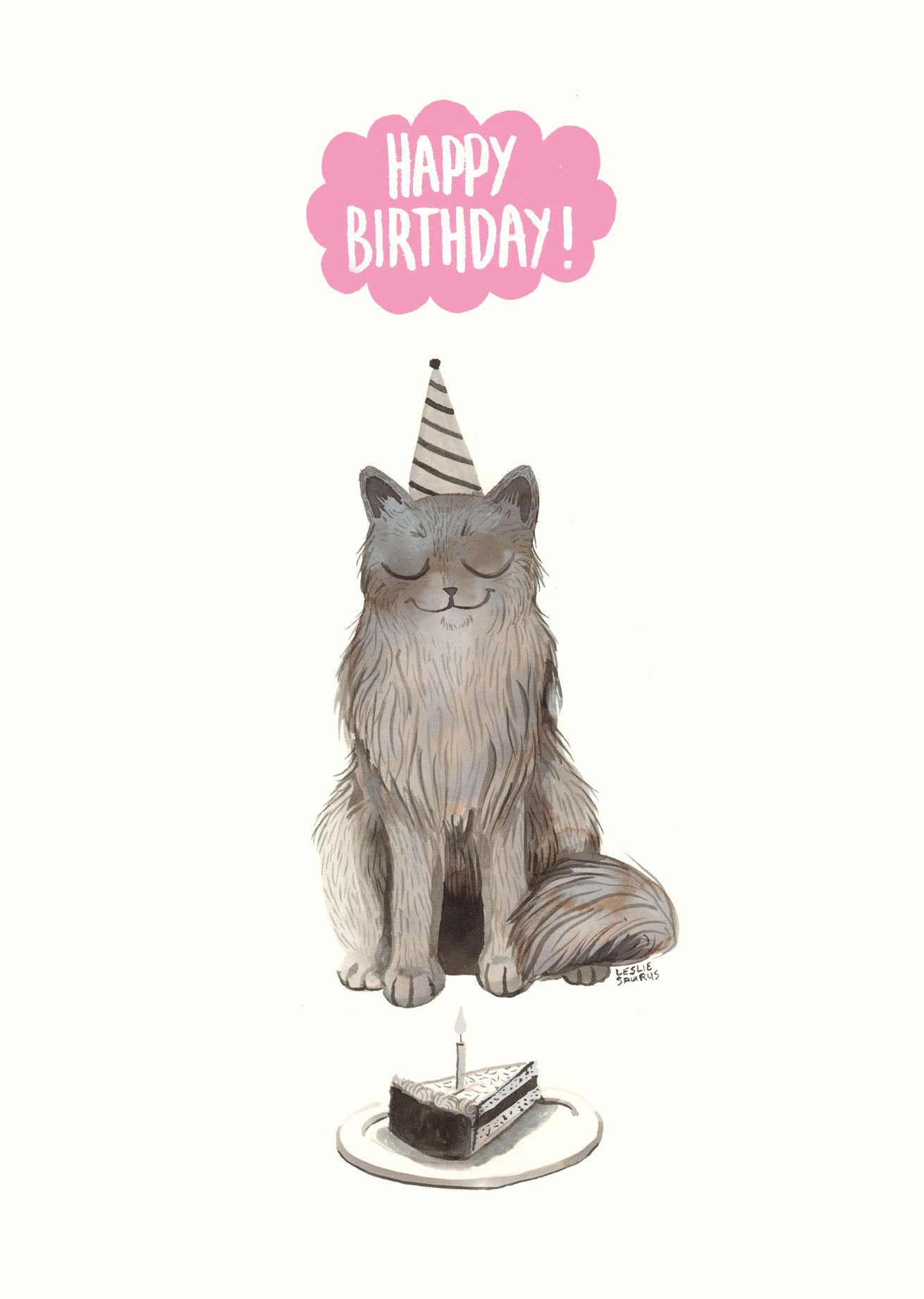 Wenskaart kat - Happy birthday kat