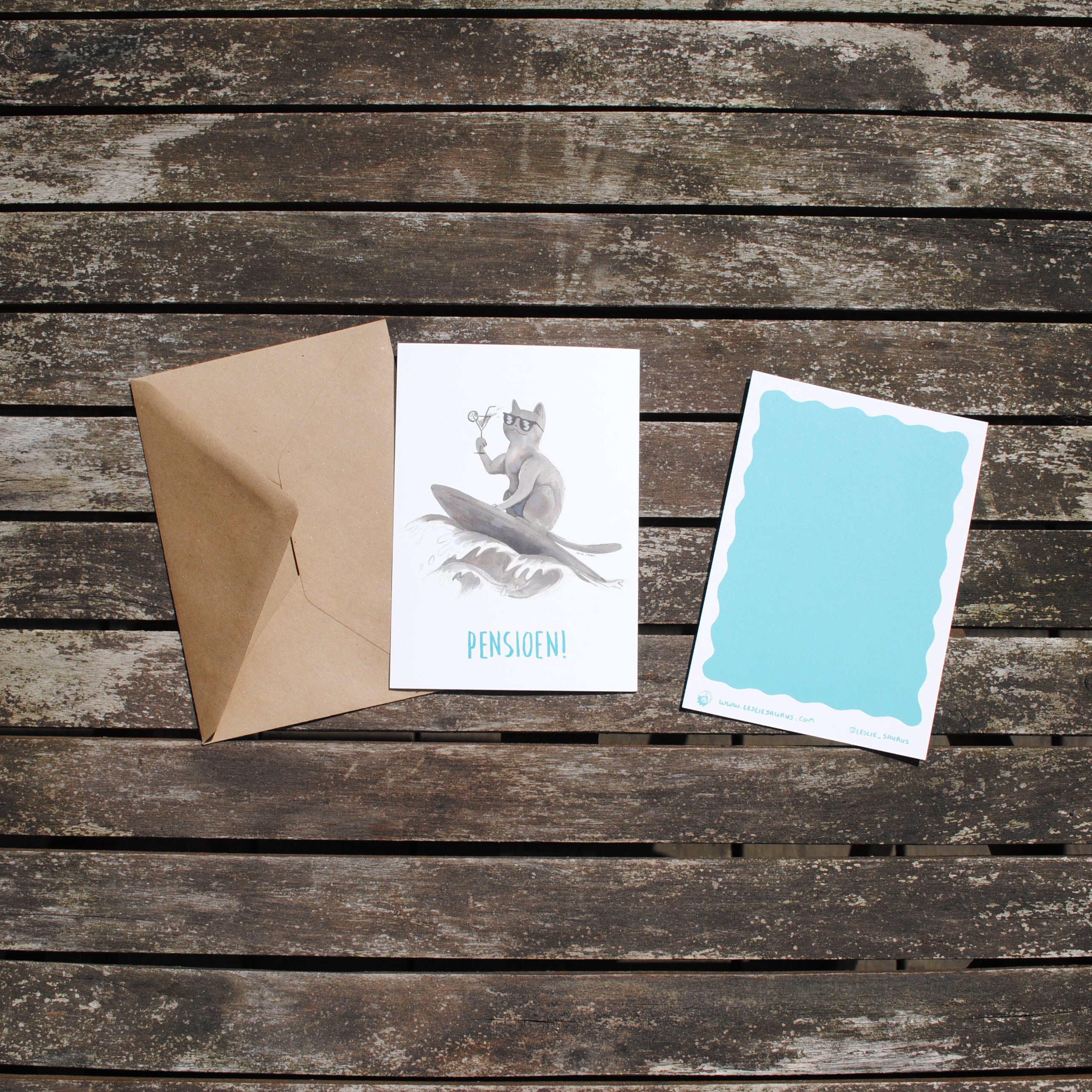 Wenskaart kat - Pensioen!