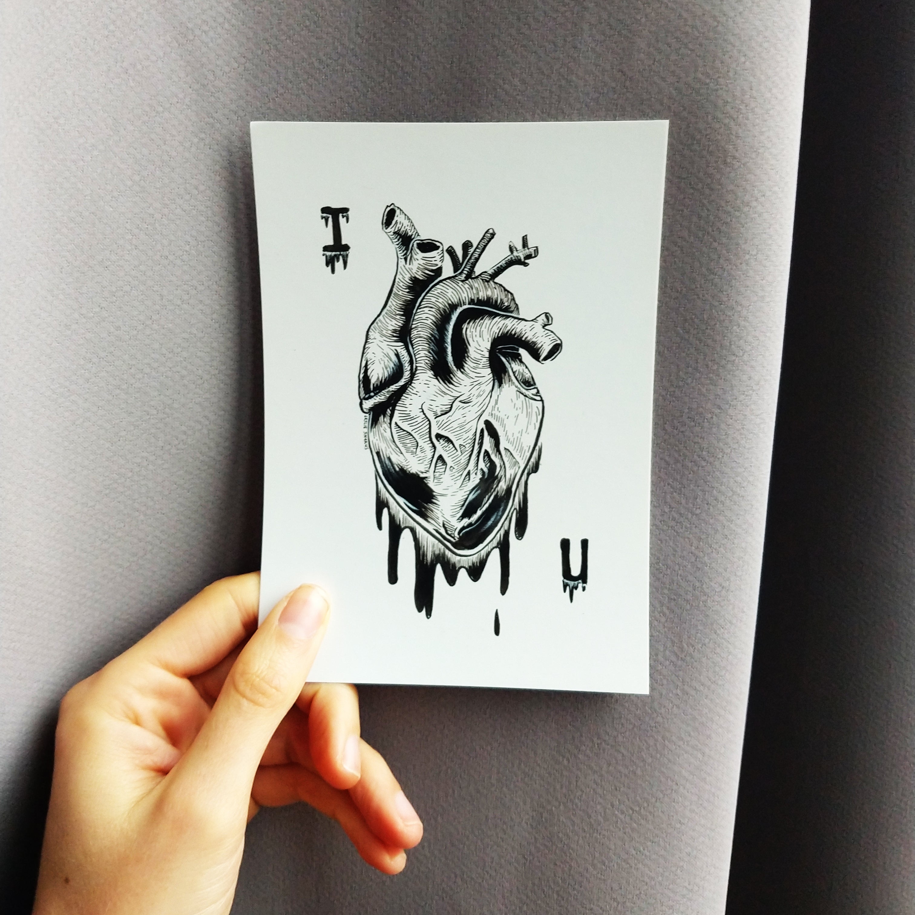 Wenskaart: I *anatomisch hartje* u