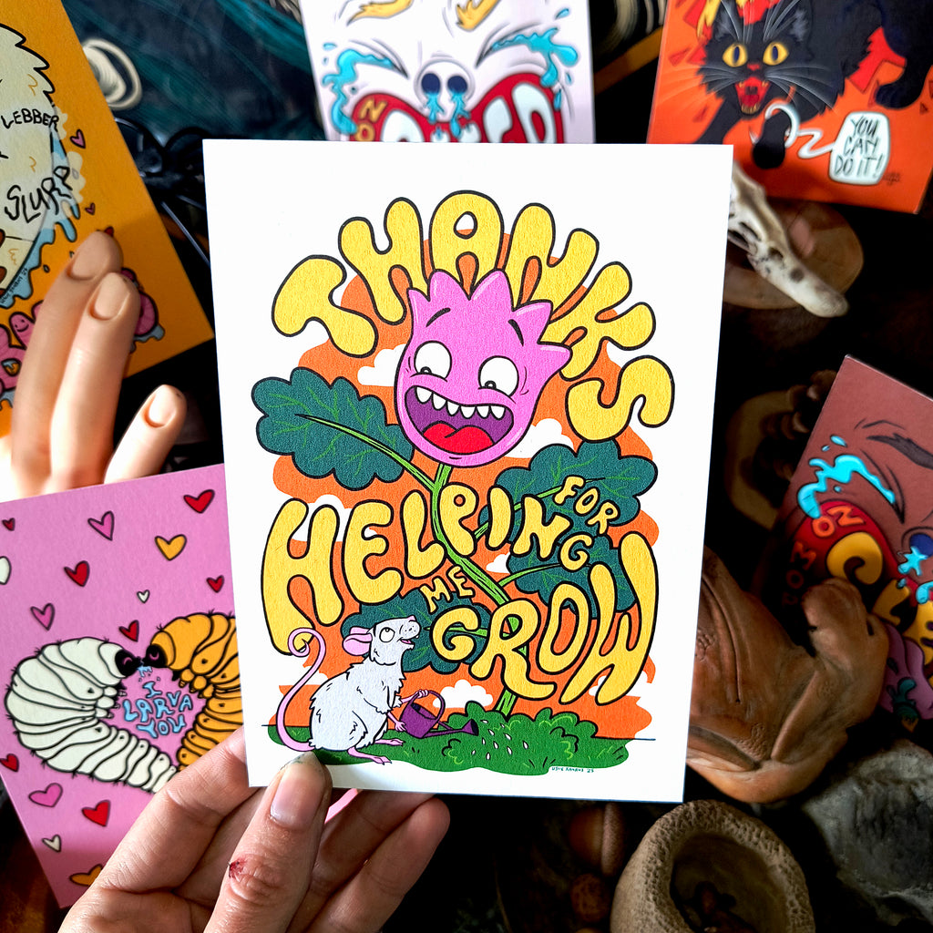 Wenskaart: Thanks for helping me grow