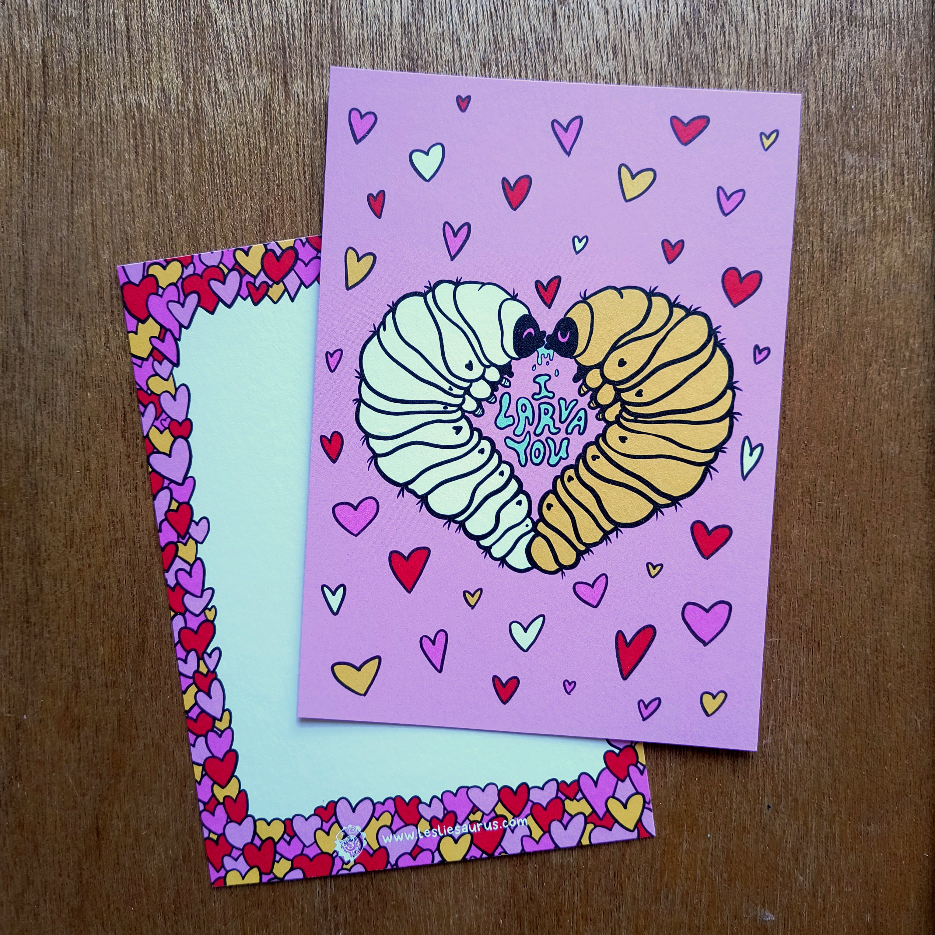 Wenskaart: I larva you