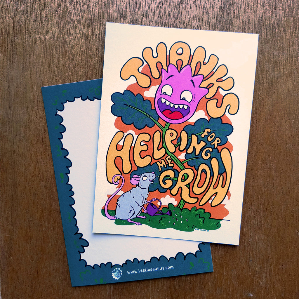 Wenskaart: Thanks for helping me grow