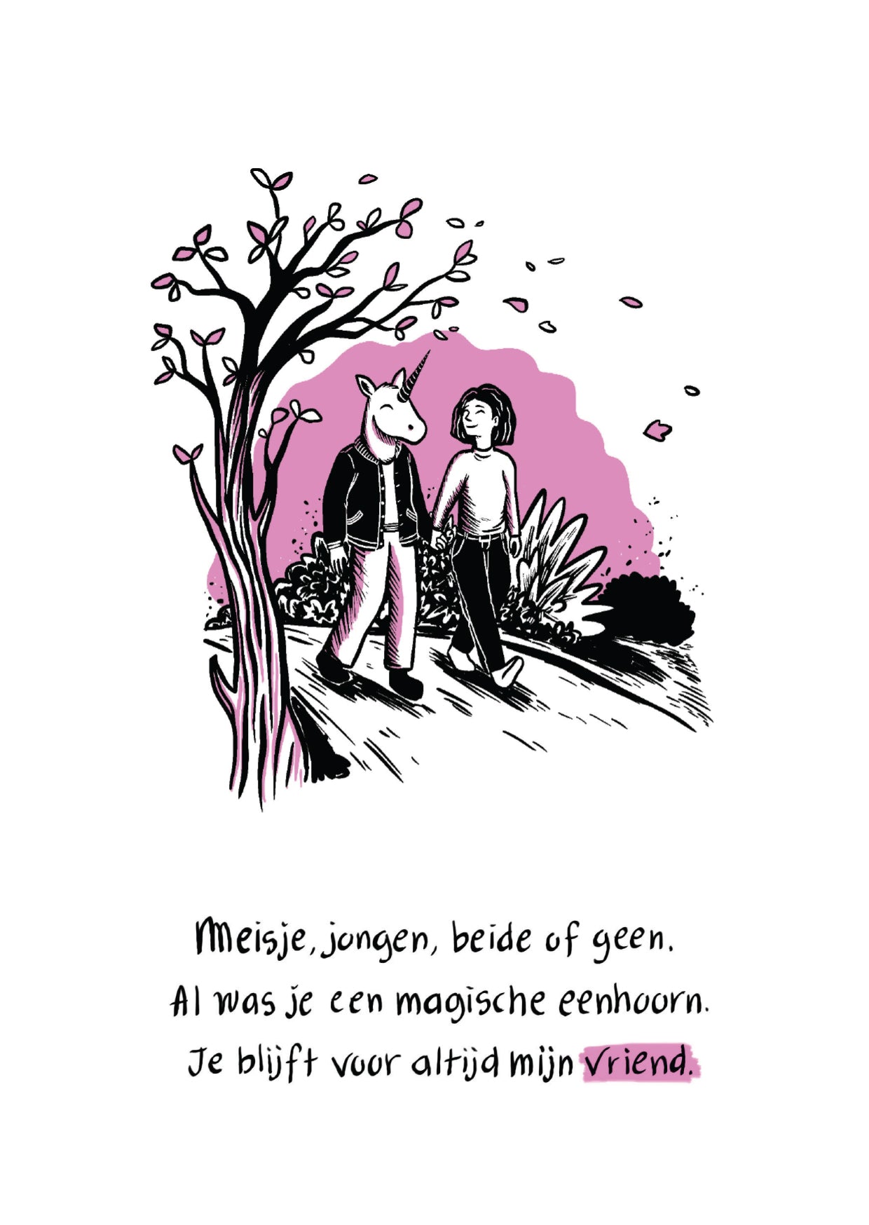 Wenskaart Open Kaart - eenhoorn
