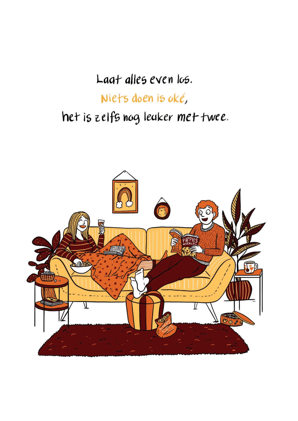 Wenskaart Open Kaart - Niets doen