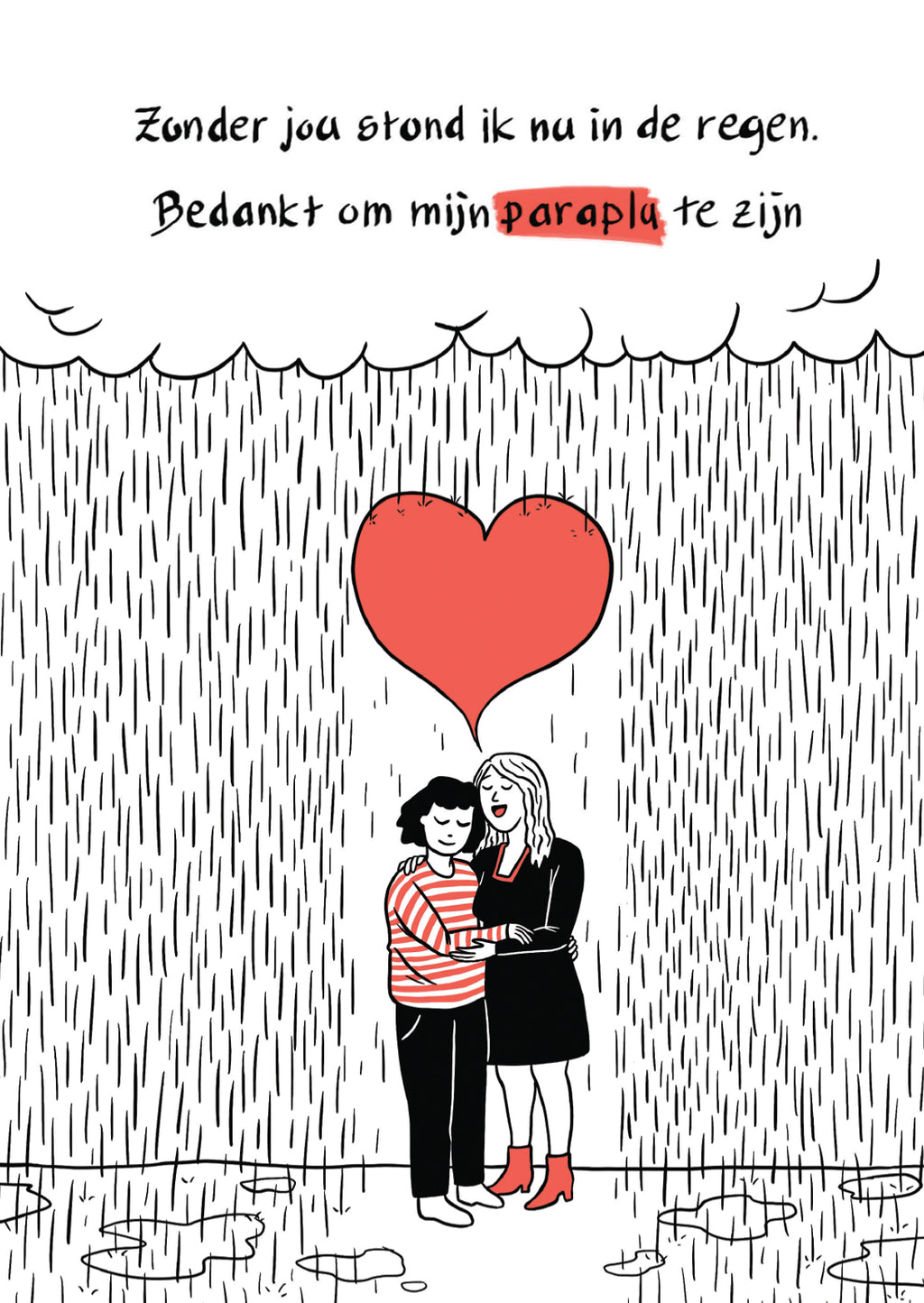 Wenskaart Open Kaart - paraplu