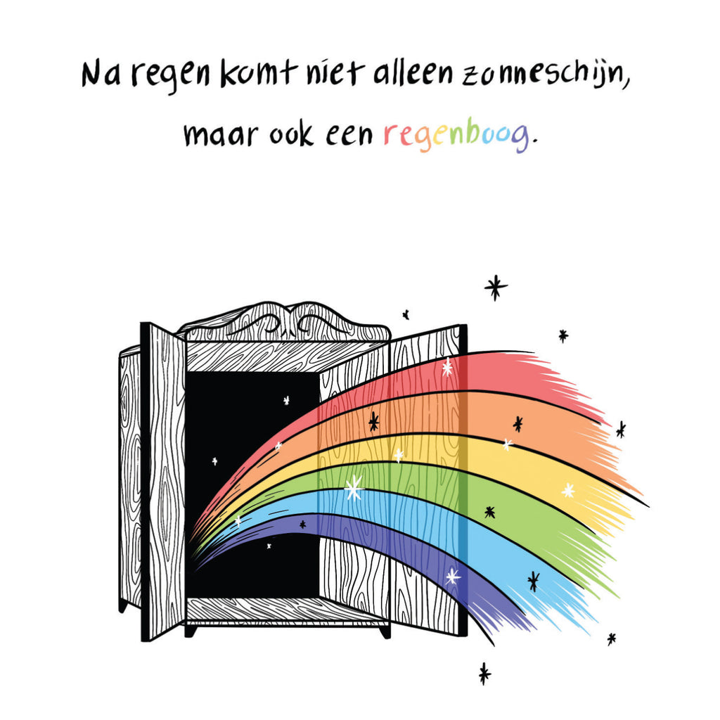 Wenskaart Open Kaart - Regenboog