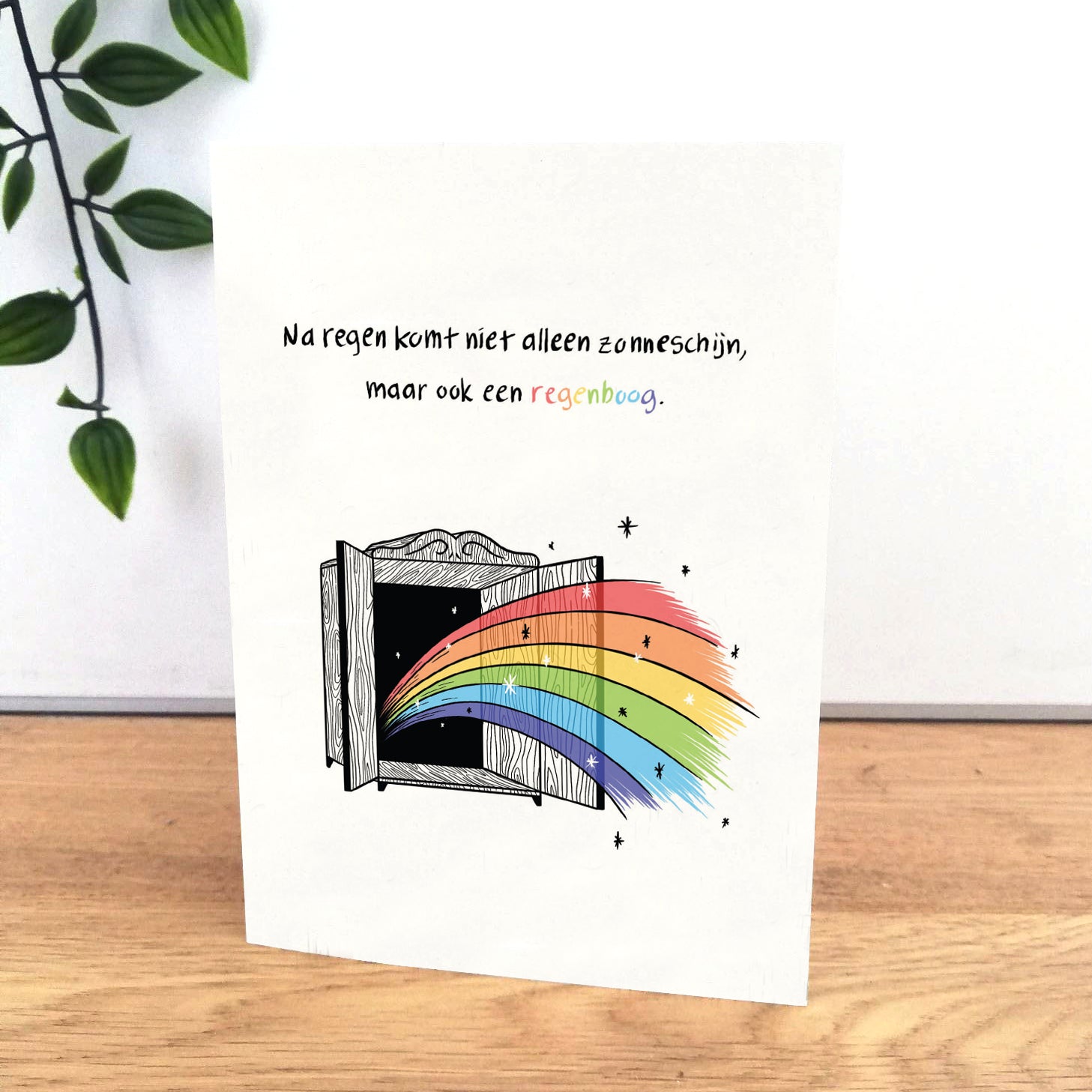Wenskaart Open Kaart - Regenboog